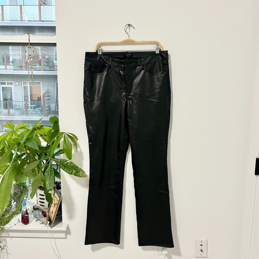 NEW NYDJ Sculpt-Her Black Faux Leather Pants Size 12